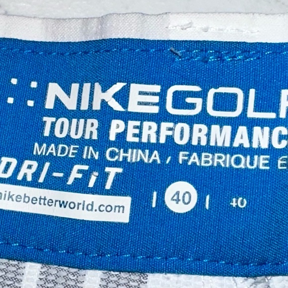 Nike Golf‎ Tour Performance Dri-Fit Shorts Blue Gray White Plaid Size 40 - Picture 4 of 5